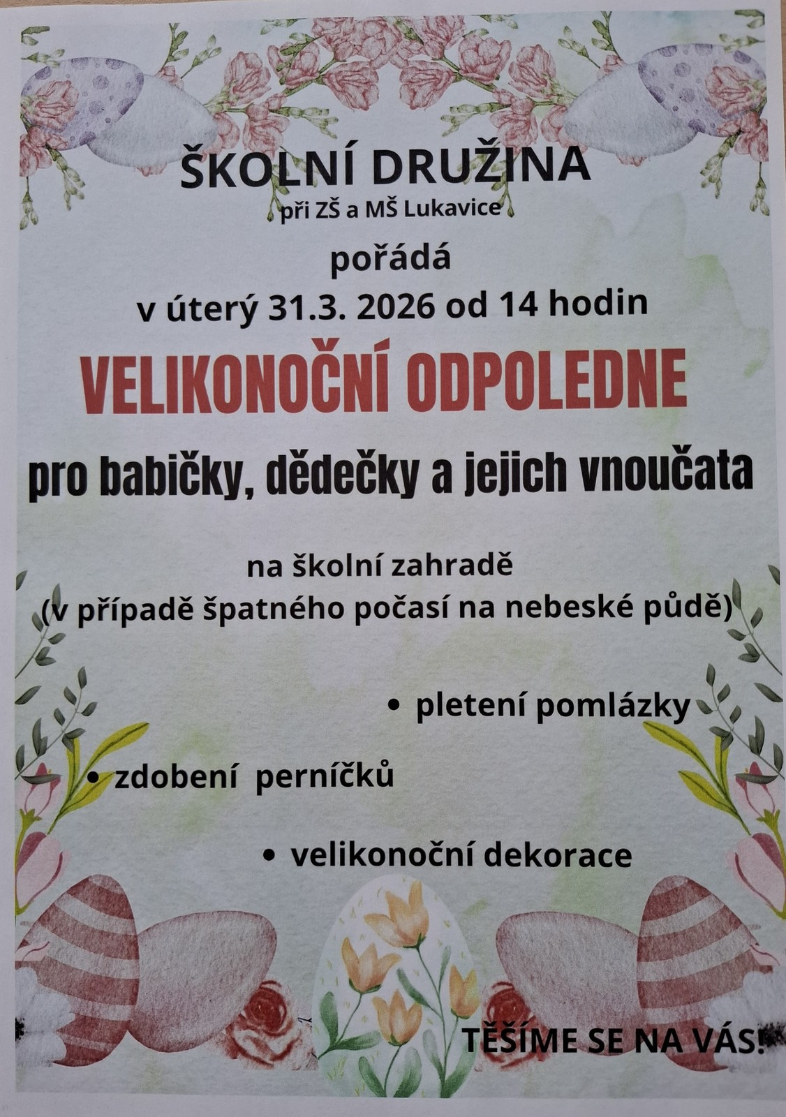 Velikonoční odpoledne pro prarodiče a jejich vnoučata
